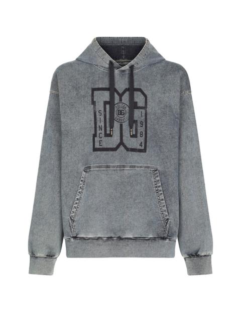Dolce & Gabbana Melange jersey hoodie with print