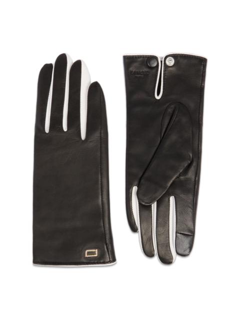 LANCEL two-tone leather gloves