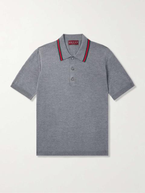 GUCCI Striped Wool Polo Shirt