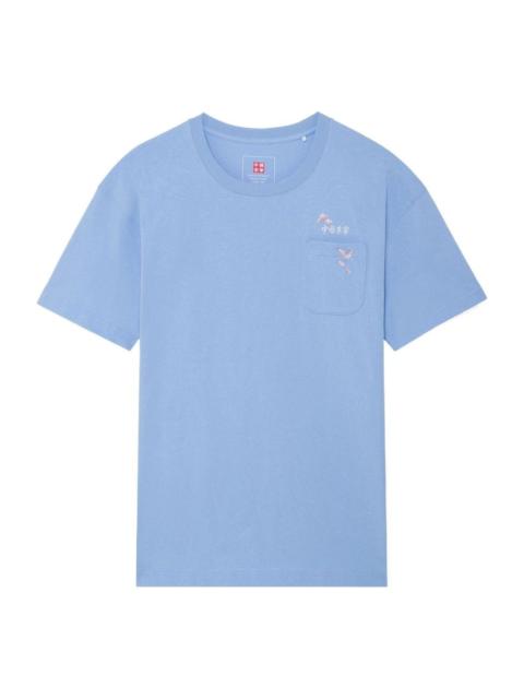 Li-Ning Li-Ning Cherry Blossom Graphic Pocket T-shirt 'Blue' AHSS909-1