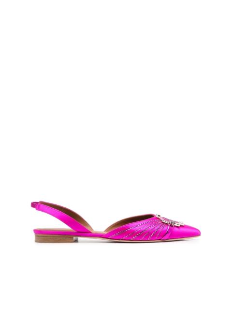 MALONE SOULIERS crystal-embellished ballerina shoes