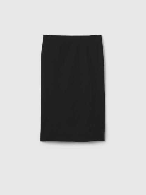 Light wool stretch mid-length skirt