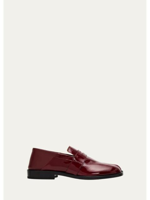 Maison Margiela Tabi Crinkled Patent Leather Penny Loafers