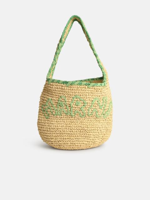 SMALL 'NASSA' BAG IN GREEN NATURAL RAFFIA