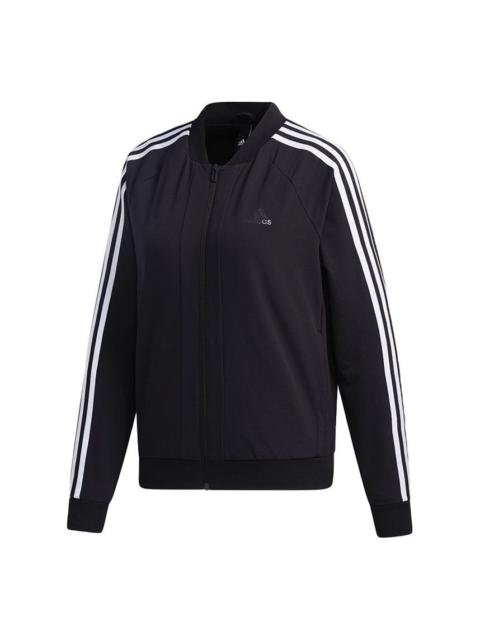 adidas (WMNS) adidas 3 Stripes Jacket 'Black White' GF0189