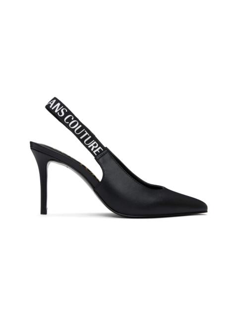 VERSACE JEANS COUTURE Black Logo Scarlett Slingback Heels