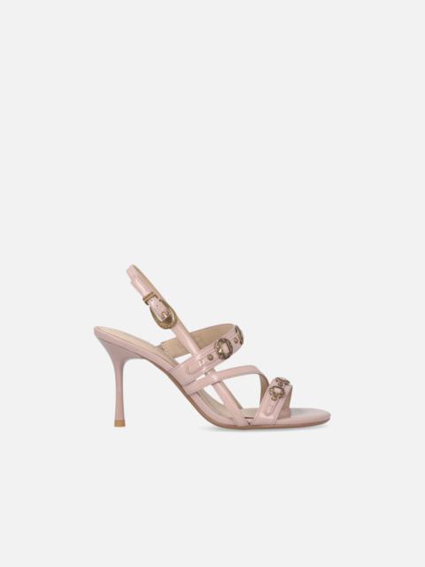 PINKO HIGH SLINGBACK SANDALS WITH STRAPS AND STUDS