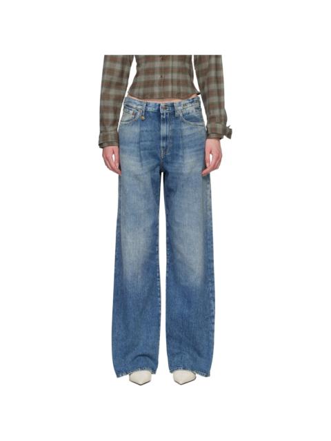 R13 Blue Wide Damon Jeans