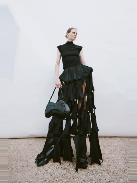 A.W.A.K.E. MODE KNITTED MULTI TRAPEZE SKIRT BLACK