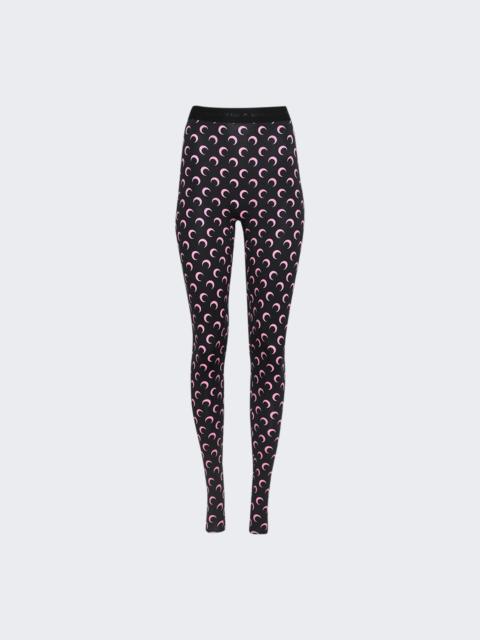 Marine Serre Moon Printed Jersey Leggings Black And Pink