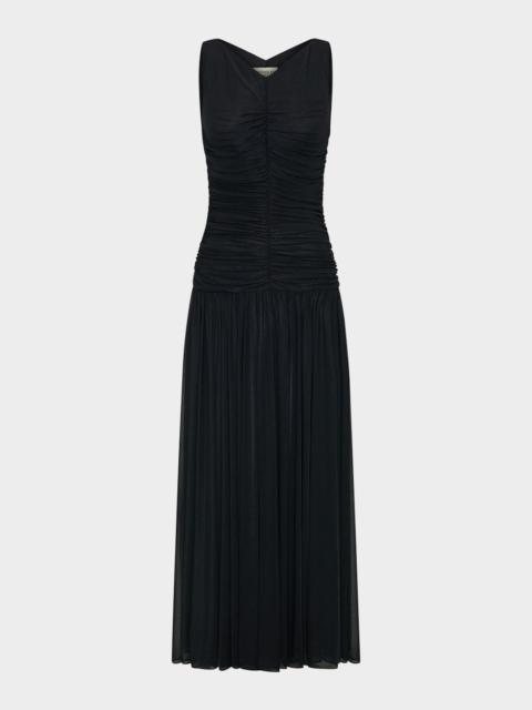 NICHOLAS Melia Sleeveless Ruched A-Line Maxi Dress