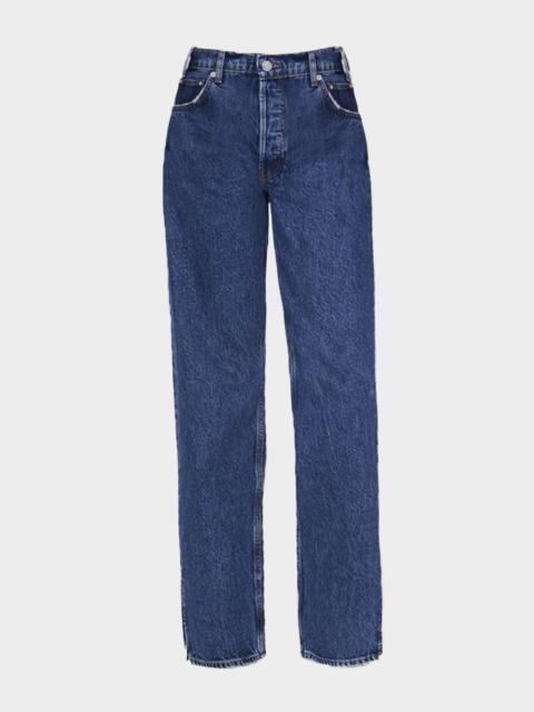 ANINE BING Roy Straight Split-Hem Jeans