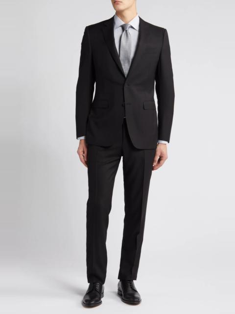 Canali Milano Trim Fit Solid Black Wool Suit