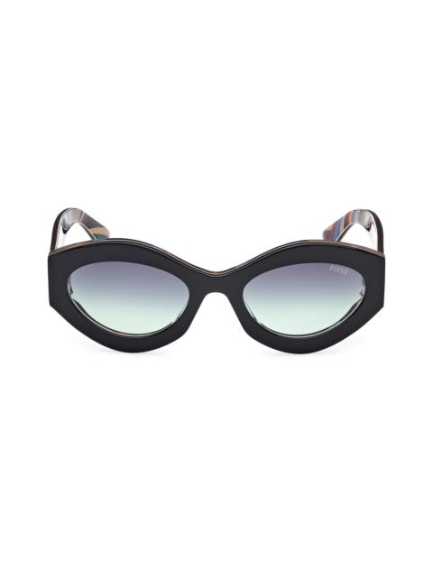 PUCCI Women's Gradient 54MM Oval Sunglasses - Blue Black