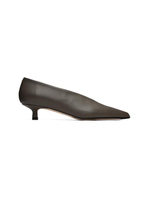 Aeyde Taupe Clara Pointed-Toe Heels