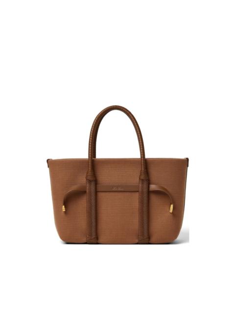 Loro Piana smal leather-trim canvas tote bag