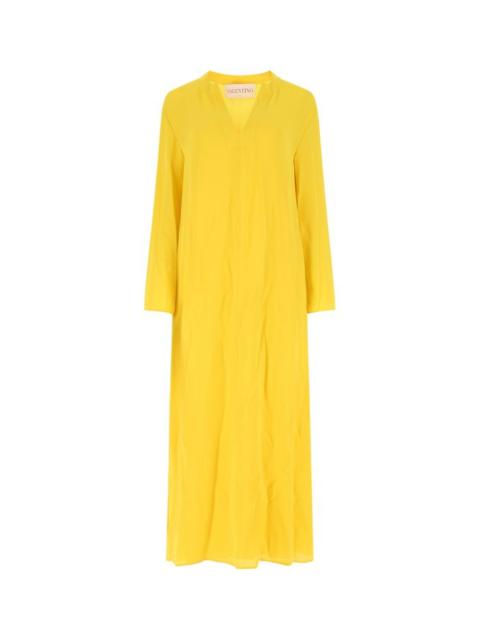Yellow crepe kaftan dress