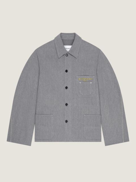Givenchy JACKET IN HERRINGBONE DENIM EMBROIDERED GIVENCHY PARIS