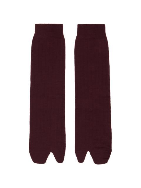 Maison Margiela Burgundy Wool Tabi Socks