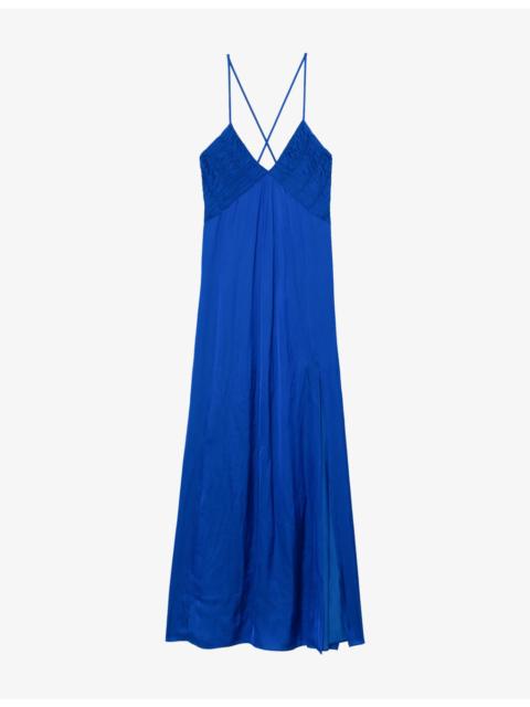 Zadig & Voltaire Rayonne Split-Hem Satin Maxi Dress