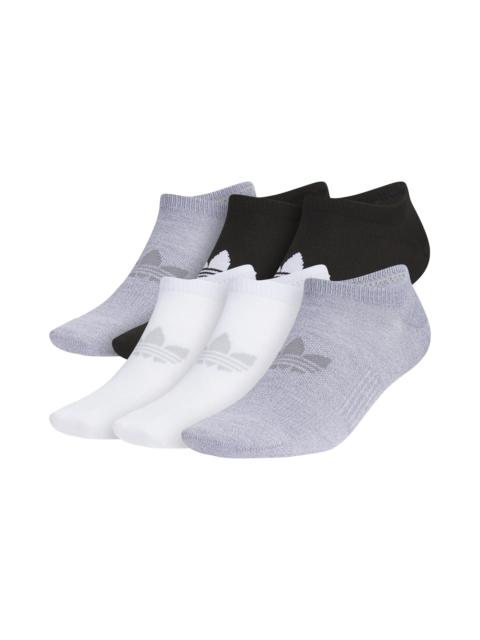 Assorted 6-Pack Superlite No-Show Socks in Black/White/Grey