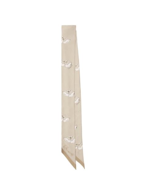 Burberry swan-print silk scarf