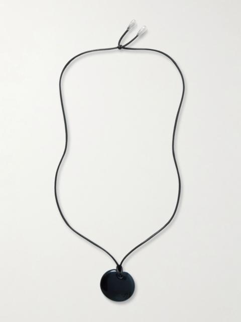 Sophie Buhai Small Full Moon silver, cord and onyx necklace Black