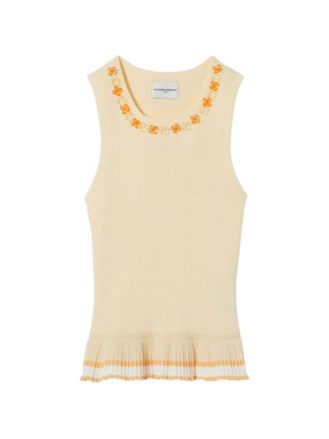 Claudie Pierlot floral-embellished peplum tank top