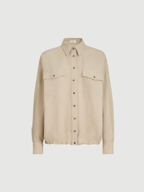 Brunello Cucinelli Viscose and linen fluid twill shirt