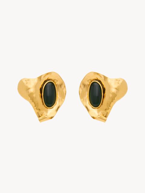 SAINT LAURENT PETAL EARRINGS IN RESIN AND METAL