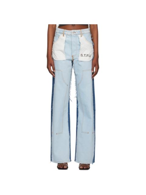 Heron Preston Blue Washed Insideout Carpenter Jeans