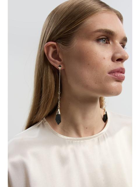 KAREN MILLEN Geo Resin Long Drop Earrings