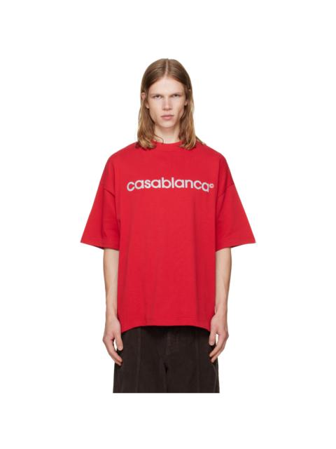 CASABLANCA Red Reflective Logo Oversized T-shirt