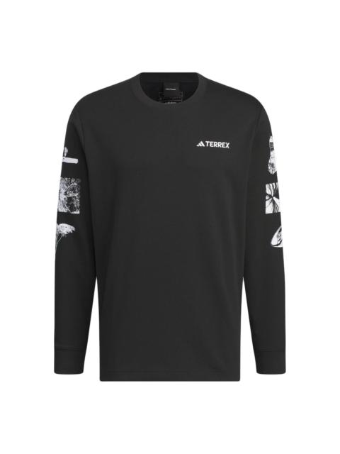 adidas adidas National Geographic Aeroready Graphic Long Sleeve Tee Asia Sizing 'Black' IS9510