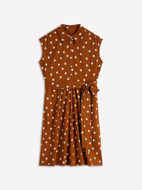 BODEN Honor Short Jersey Shirt Dress-Cognac, Painted Dot Spaced