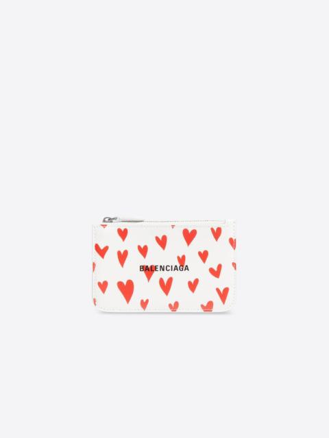 BALENCIAGA Women's Valentine's Day 22 Cash Large Long Coin And Card Holder爱心 Printed in White