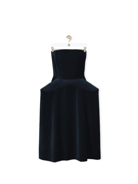 Loewe Peplum bustier dress in cotton velvet