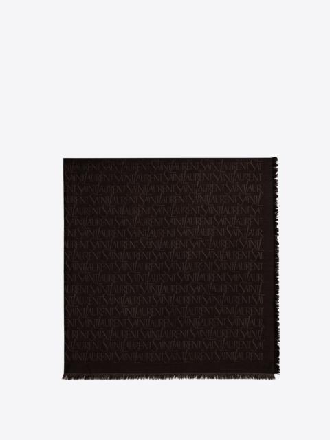SAINT LAURENT 로고 자카드 실크 블렌드 스카프