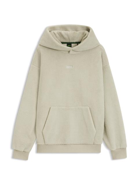 BOSS TEDDY-FLEECE HOODIE WITH EMBROIDERED LOGO