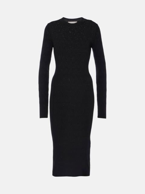 AMI Paris Knitted cotton and wool midi dress