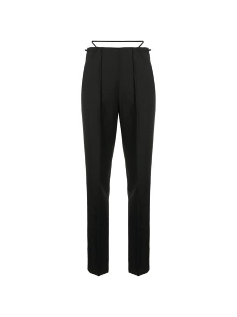 high-waisted straight leg trousers