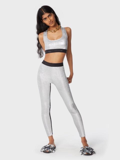rabanne BODYLINE LEGGINGS IN SILVER LUREX JERSEY