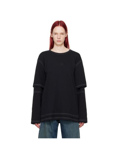 Black Layered Long Sleeve T-Shirt