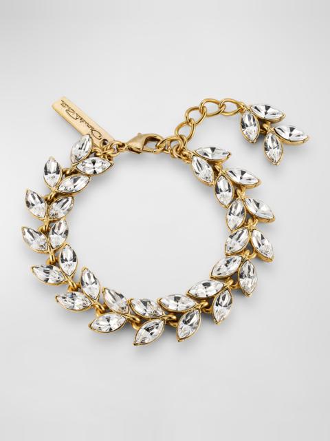 Oscar de la Renta Crystal Leaf Bracelet