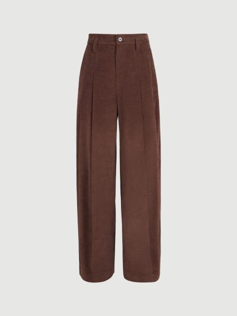 Brunello Cucinelli Stretch cotton and cashmere corduroy five-pocket baggy trousers with monili