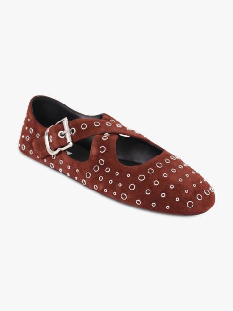 Alaïa CRISS CROSS BALLET FLATS | EBENE BROWN