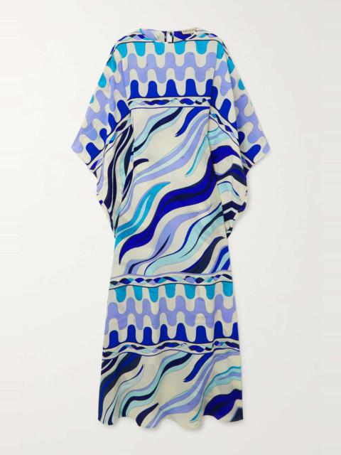 Printed silk crepe de chine kaftan