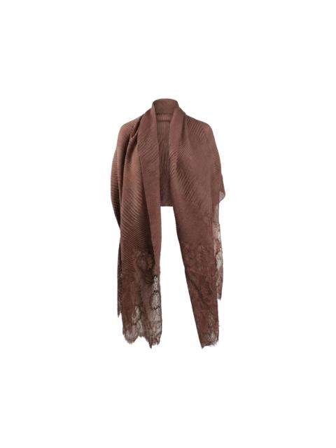 Valentino plissé lace-trim scarf