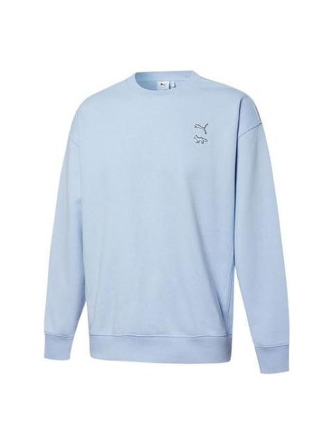 PUMA PUMA x Maison Kitsune Unisex Round-neck Sweatshirt Blue 532324-92