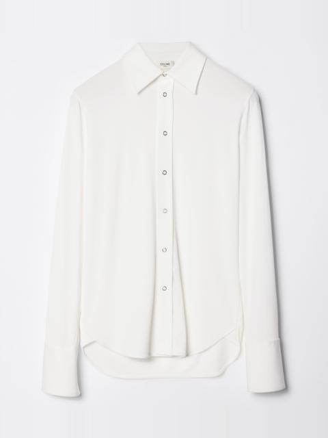 CELINE SNAP-FRONT SLIM FIT VISCOSE JERSEY SHIRT